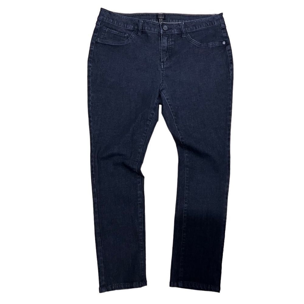 Gili vintage black denim jeans skinny cropped mid rise  stretch size 12P